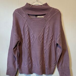 Steve Madden Lavender Cable Knit Turtleneck Sweater